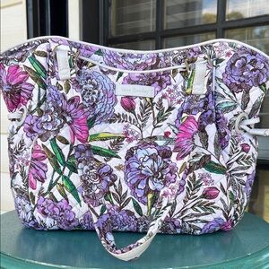 Vera Bradley Glenna Satchel in Lavender Meadow